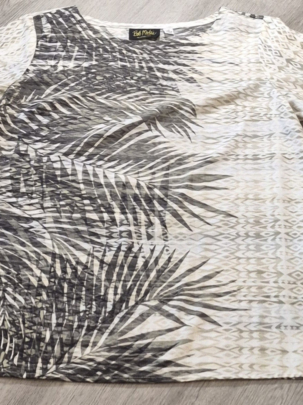 Bob Mackie Palm Print Top